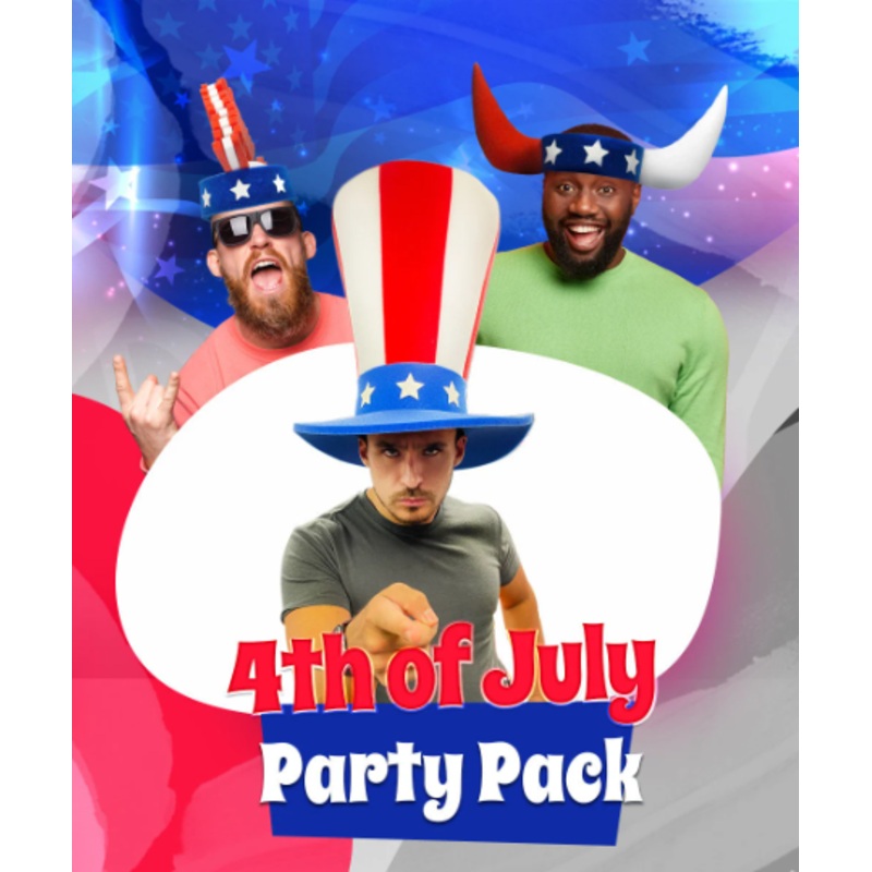 4th of July Party Pack  (4 Hats & 8 Headbands)