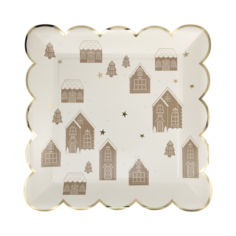 Gingerbread Scattered House 9 Plate
