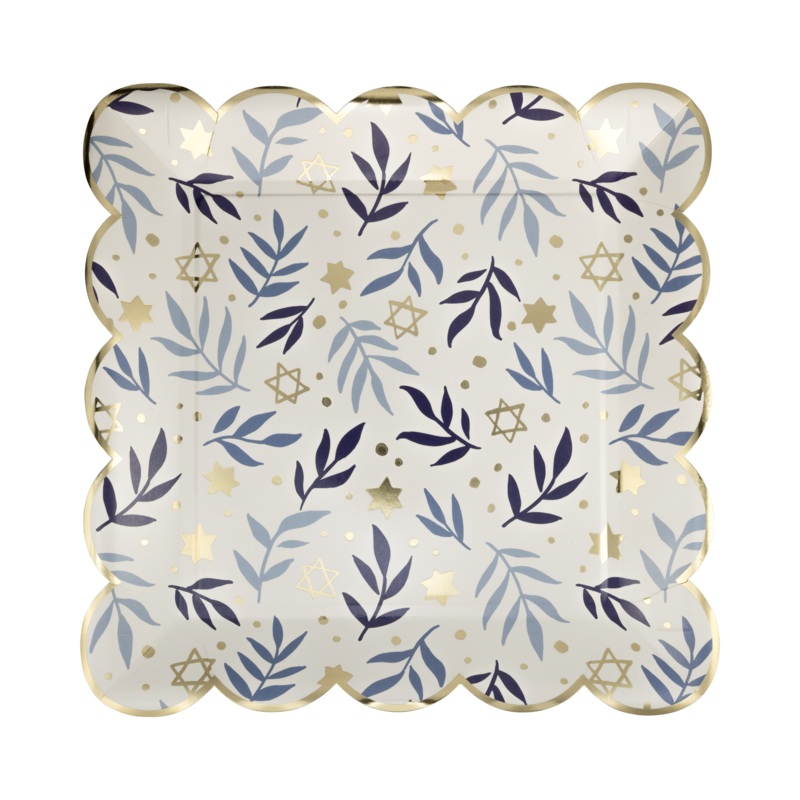 Stars & Branches Scalloped Square Plate