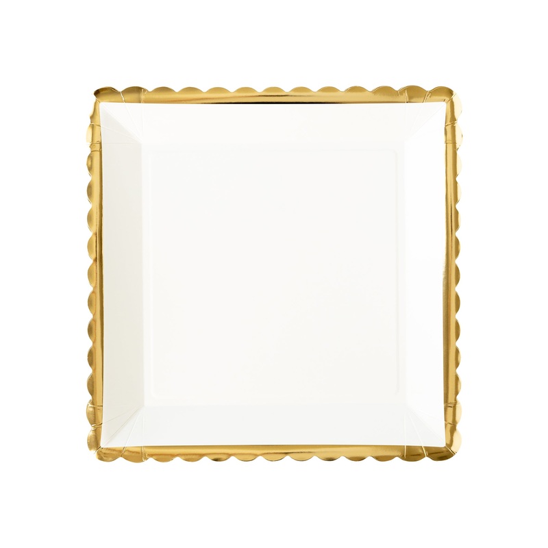 Gold Ruffle Edge Paper Plate - 12