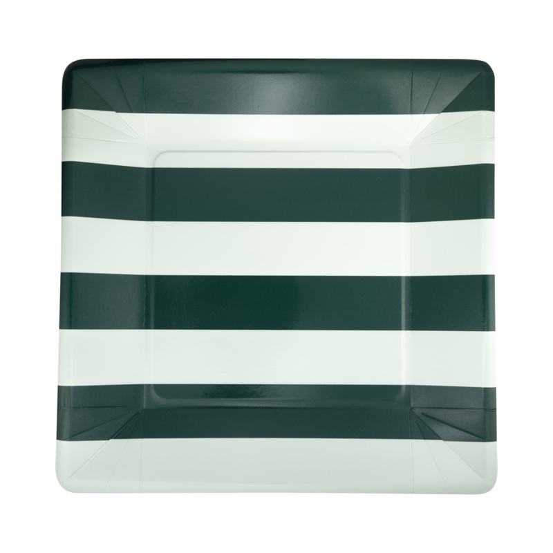 Green and Mint Striped 11 Plate