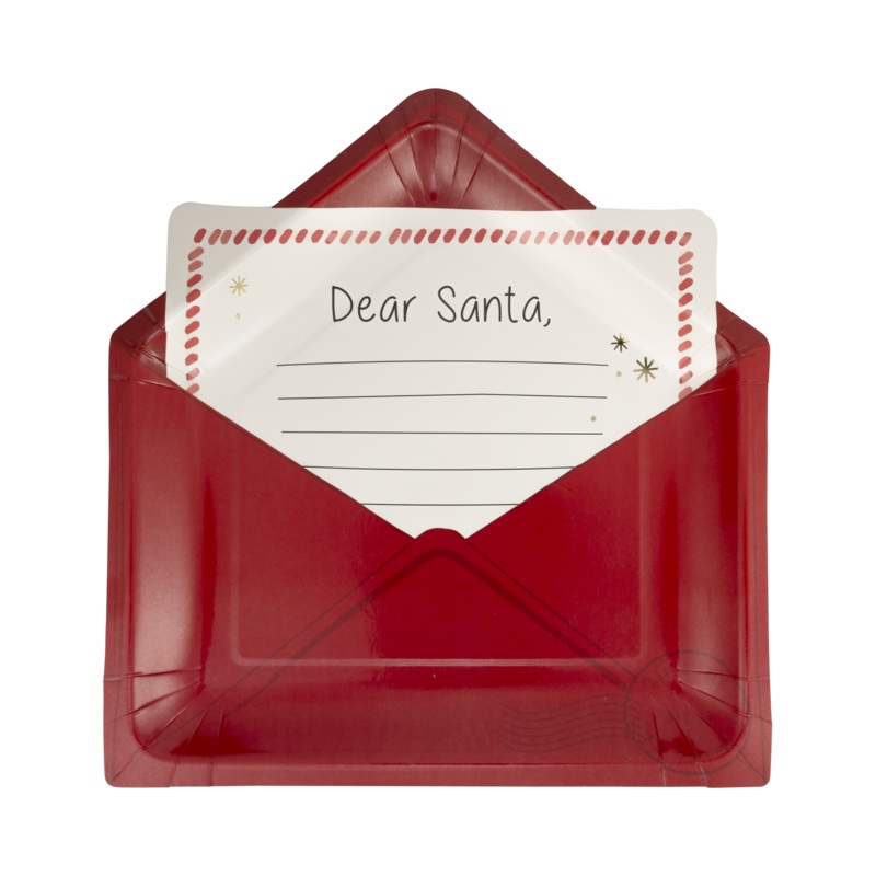Letter to Santa Shaped Paper Plates