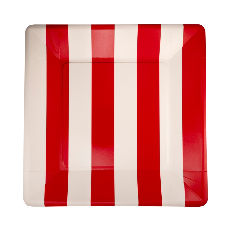 Red and Pink Striped 11 Plate