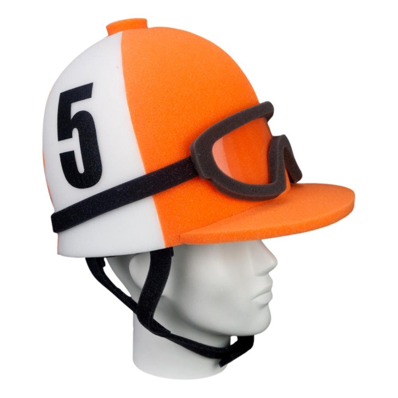 Jockey Helmet Hat|Orange|Other +$5|White|Other +$5|No|Yes +$5