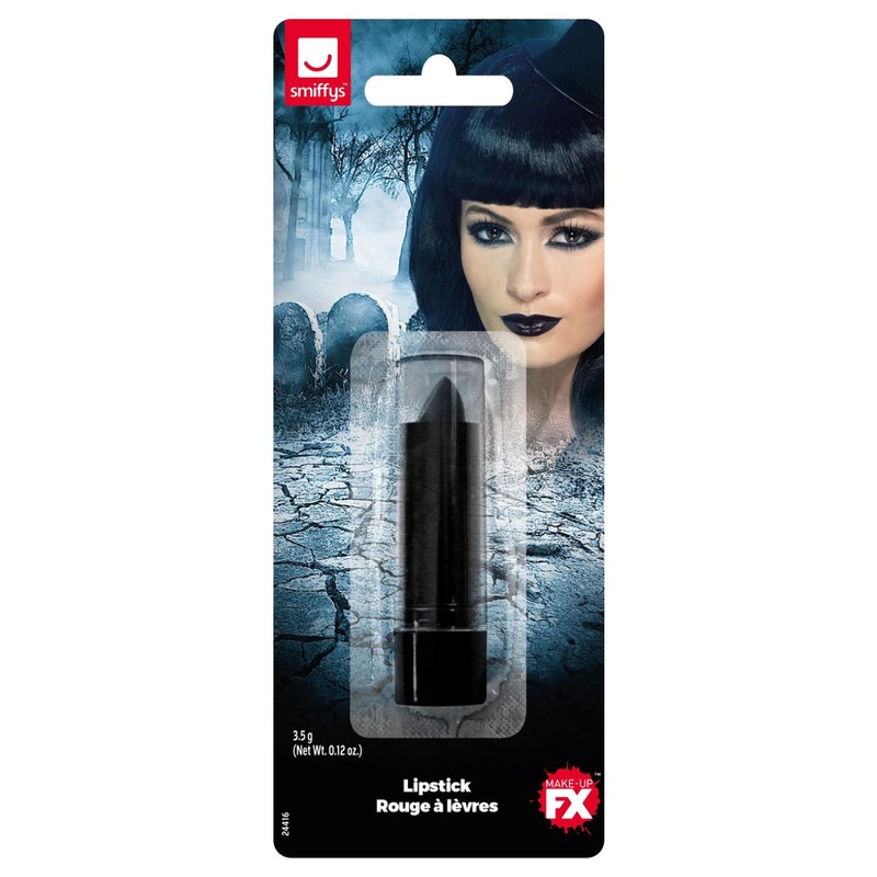 Smiffys Make-Up FX, Lipstick, Black