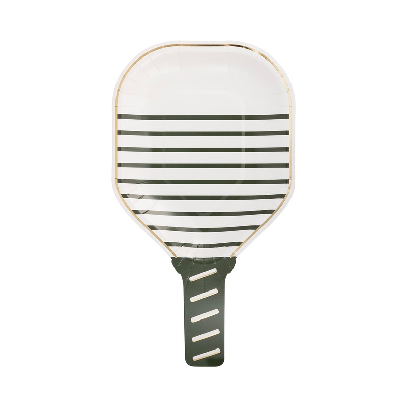 White Paddle Shaped Paper Plate