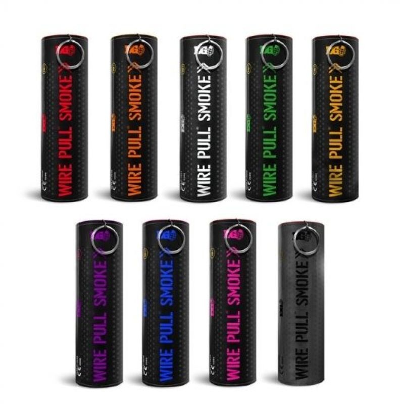WP40 Wire Pull Smoke Grenade|Black|Blue|Green|Orange|Pink|Purple|Red|White|Yellow