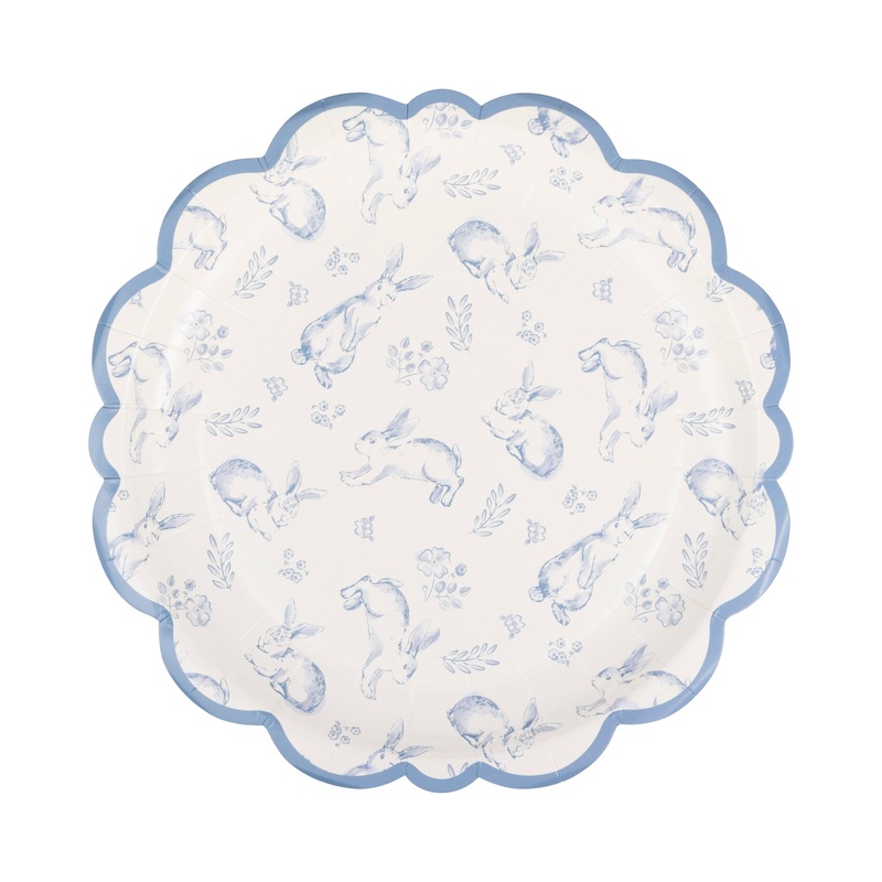 8 Bunny Toile Plates