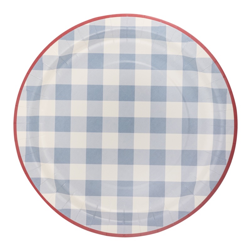 Hamptons Chambray Gingham Paper Plate
