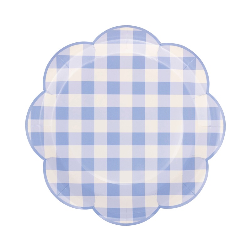 Blue Gingham Paper Plate