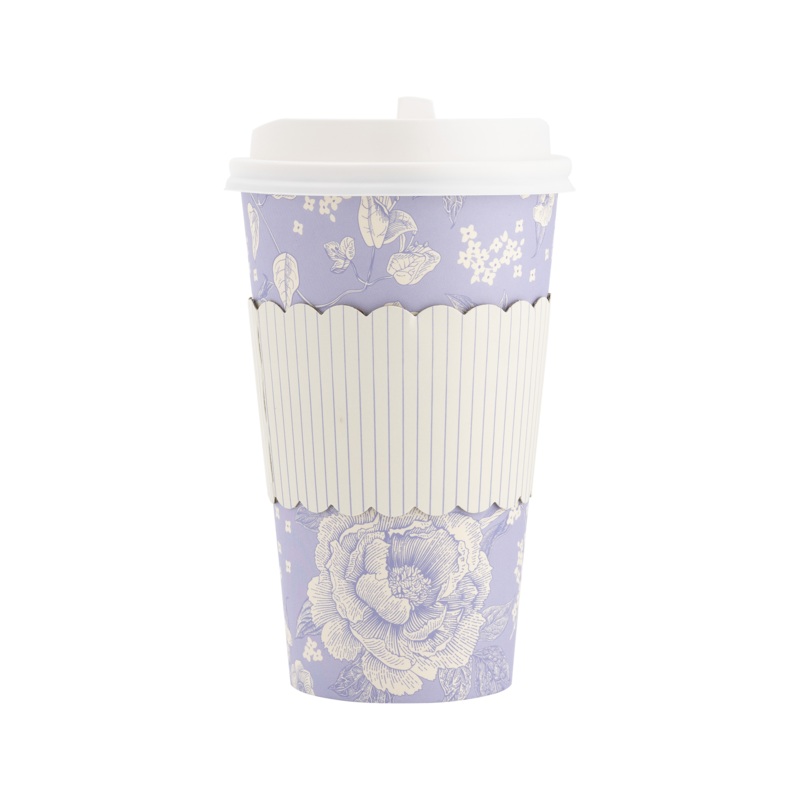 Blue Pinstripe Floral To-Go Cup