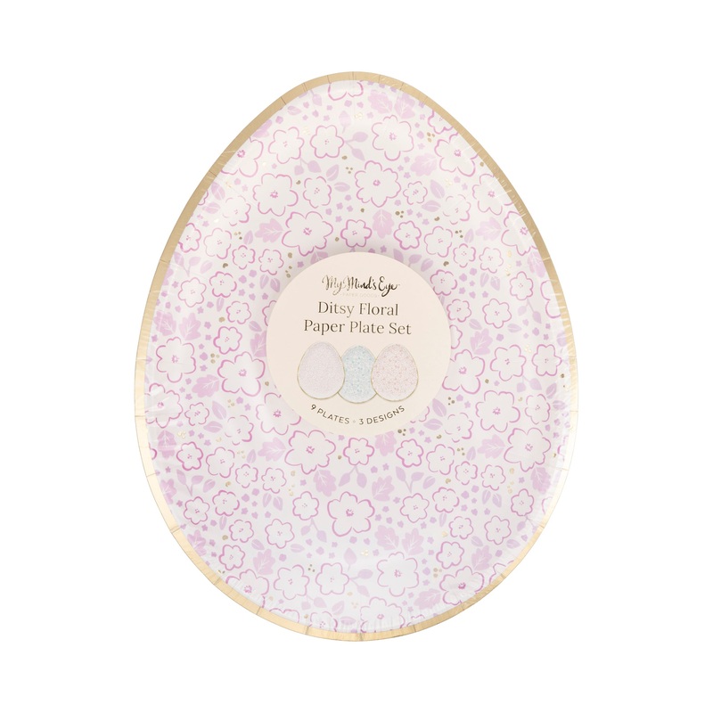 Ditsy Floral Egg Paper Plate Set
