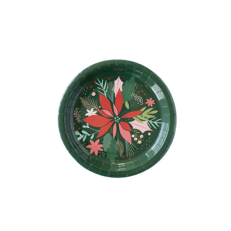 Botanical Poinsettia 9 Paper Plate