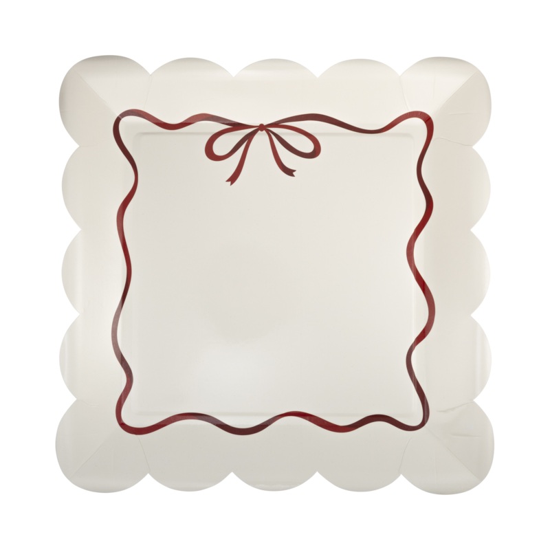 Red Bow Border 10 Plate