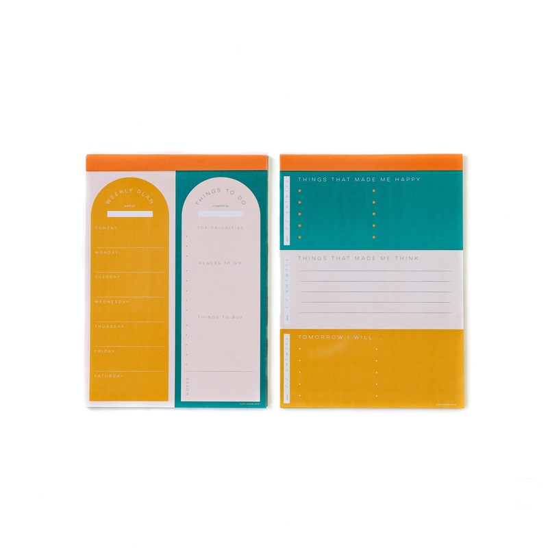 Retro Color Block Guided Notepad Set