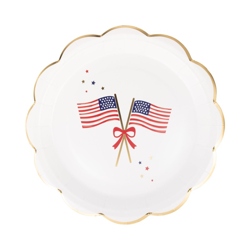 Flags Round Paper Plate (8 ct)