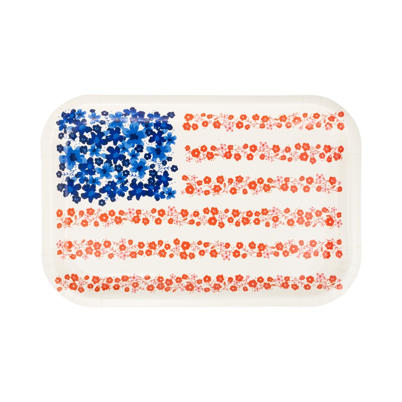 Floral Flag Paper Plate (8 ct)