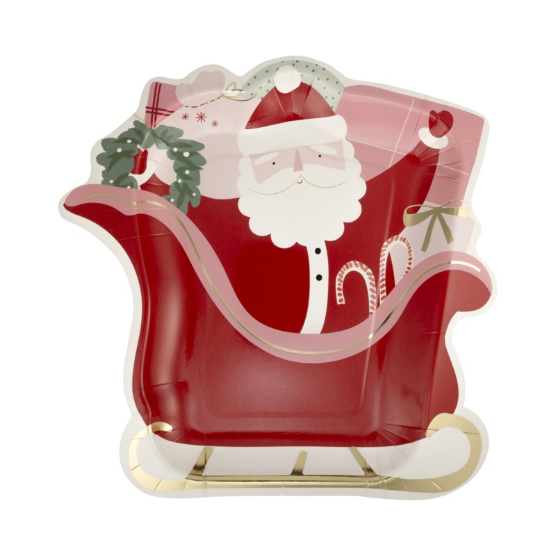 Santa's Sleigh Shaped Paper Plates
