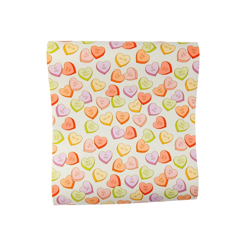 Conversation Hearts Paper Table Runner