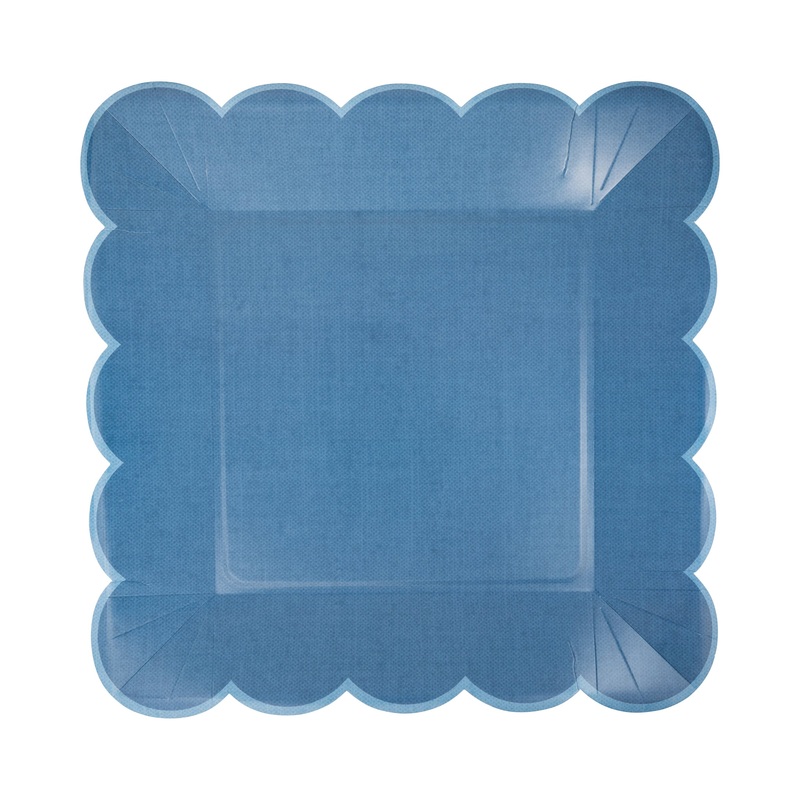 Hamptons Blue Large Scallop 11 Paper Plate
