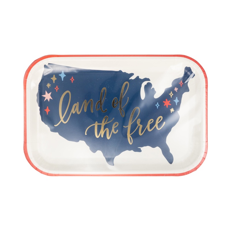 Land of Free Map Plate (8 ct) (Copy)