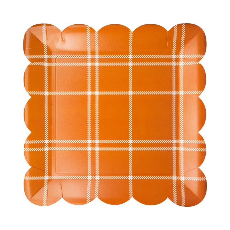Rust Windowpane 10 Paper Plate
