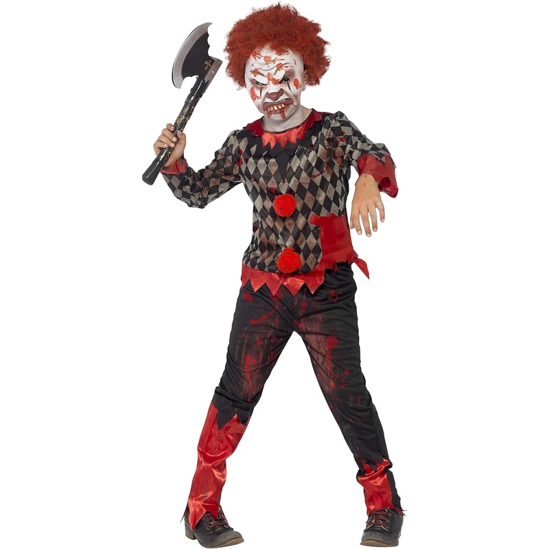 Zombie Clown Costume, Red & Green