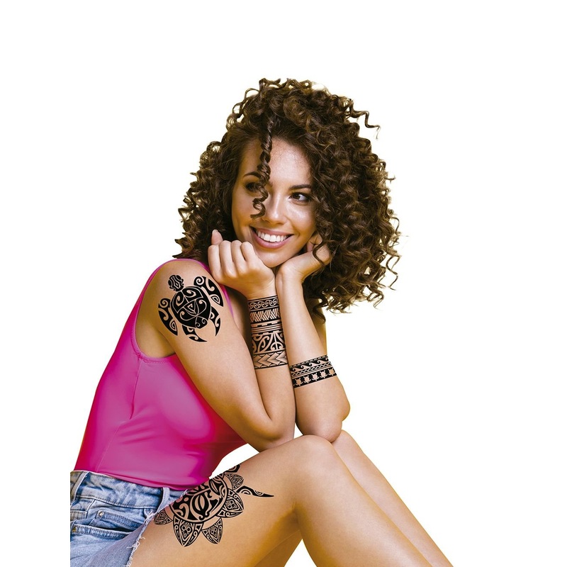 Black Flower Tattoos 14x30 cm (Turtle)