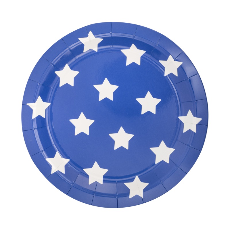 Lady Liberty Blue Stars Paper Plate