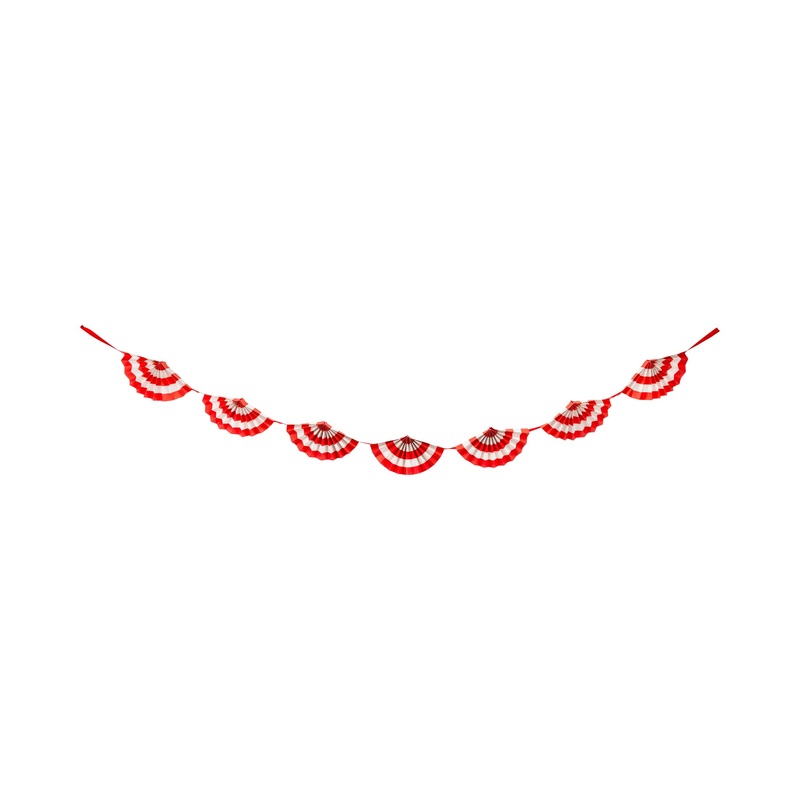 Red & White Fan Bunting Banner