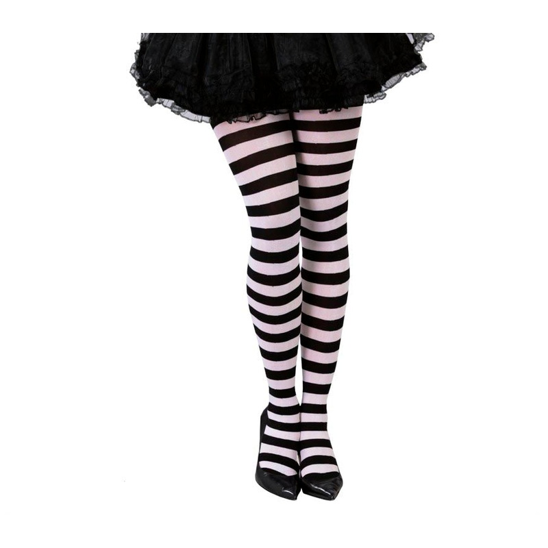 Black Striped Tights|Adults One Size