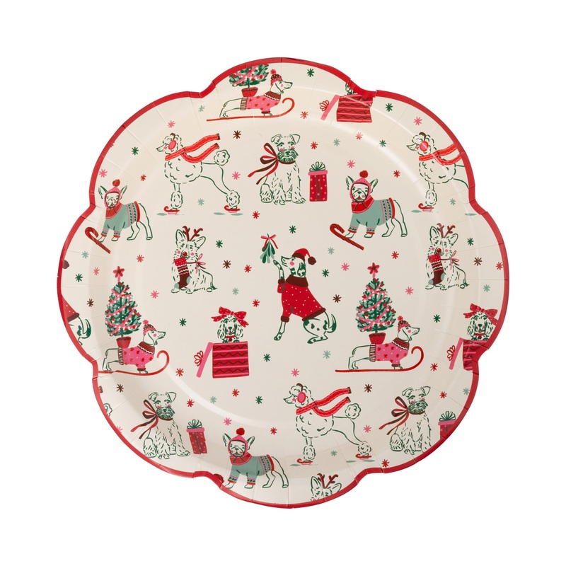 Christmas Puppies Pattern Plate