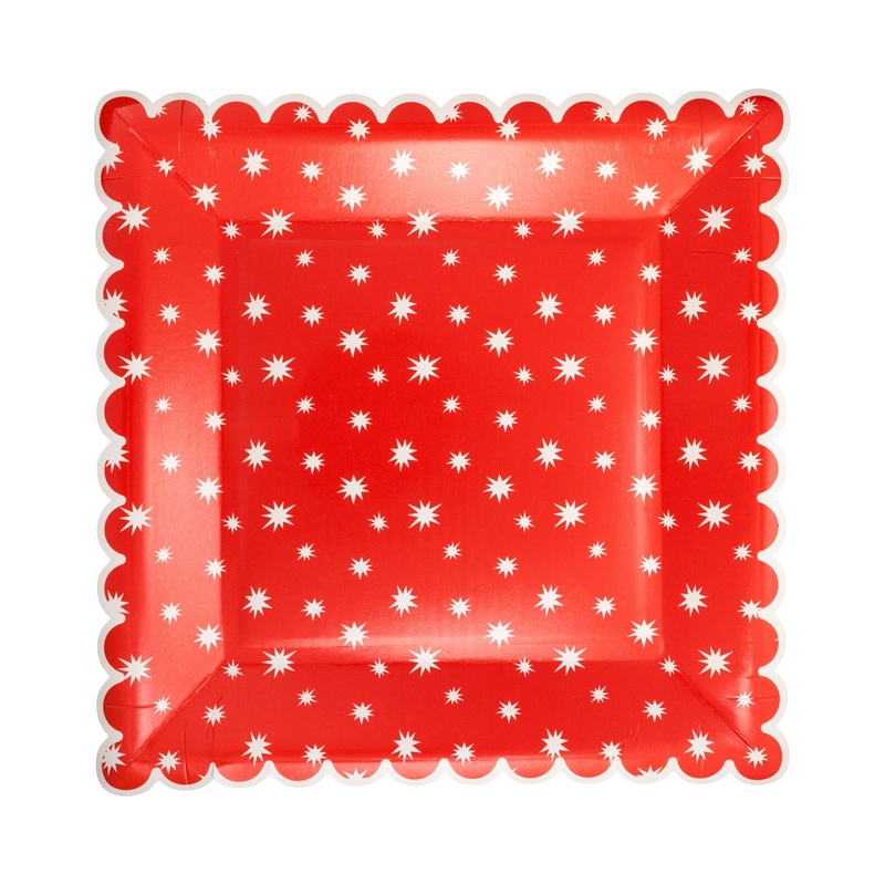 Large Red Star Plate