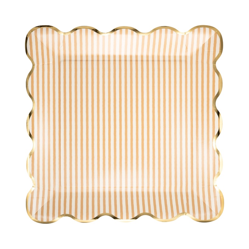 Tan Striped 10 Plate