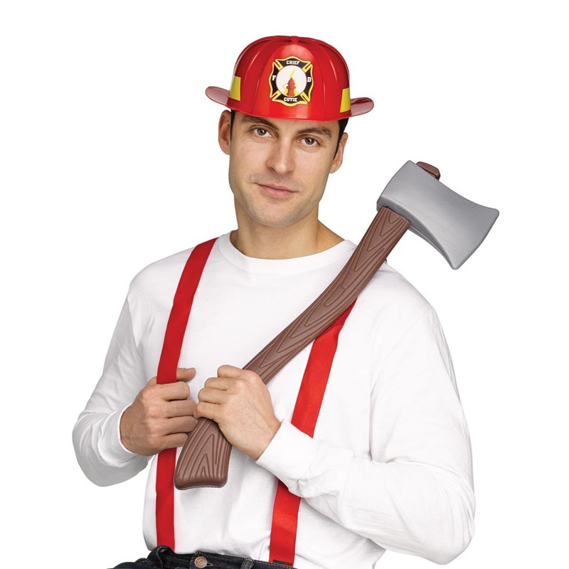 Firefighter Hat Suspenders and Axe Kit