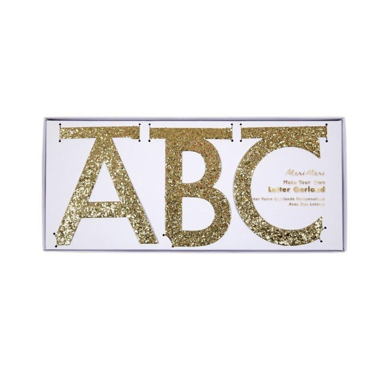 Gold Glitter Letter Garland Kit