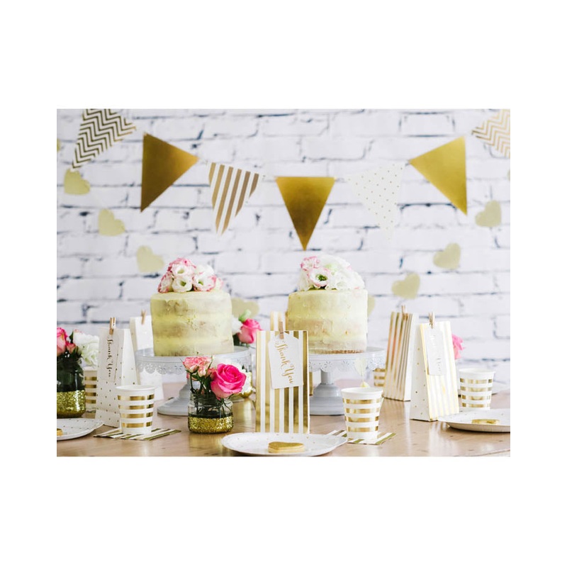 Gold Spots Stripes and Chevron Bunting