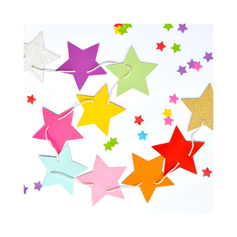 Rainbow Star Reversible Garland 2m