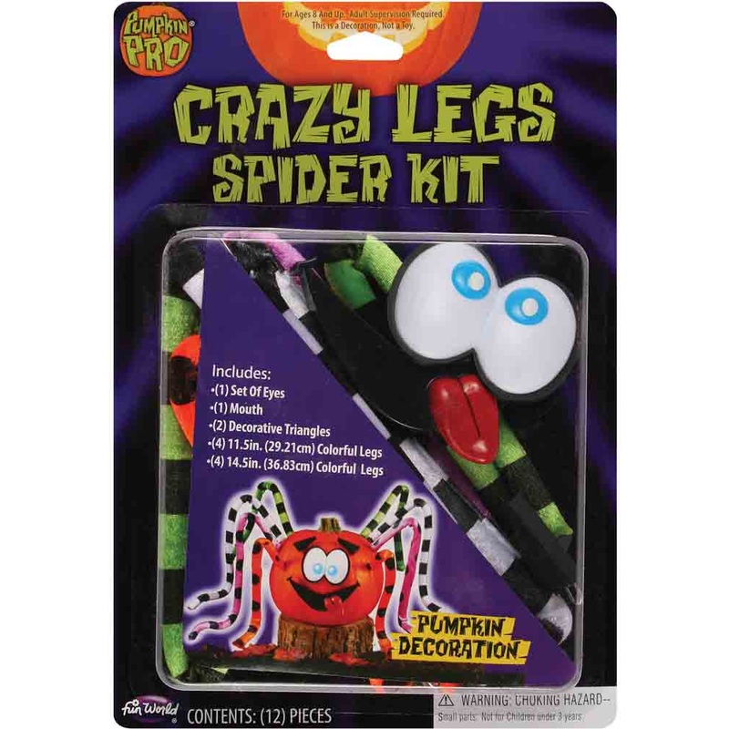 Spider Pumpkin Decorating Kit with Blue Eyes