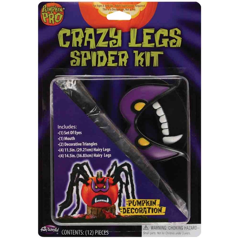 Spider Pumpkin Decorating Kit with Purple Eyes