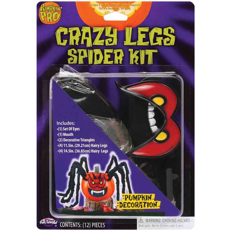 Spider Pumpkin Decorating Kit with Red Eyes