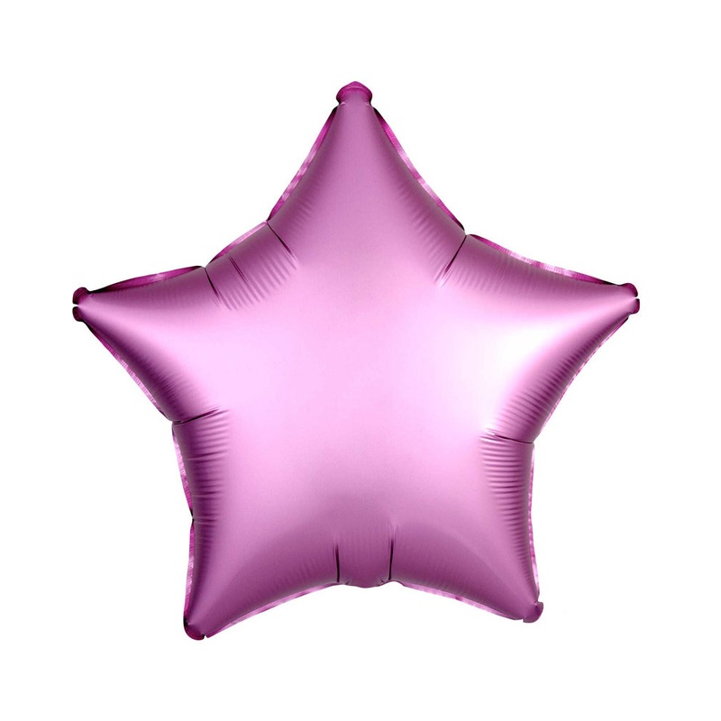 Flamingo Pink Satin 45cm Star Balloon