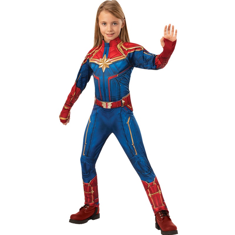 Captain Marvel Hero Suit Deluxe Girls Costume