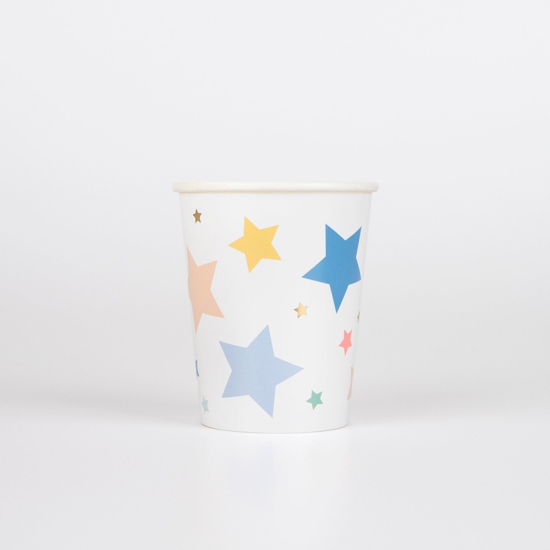 Happy Birthday Stars Cups (x 8)
