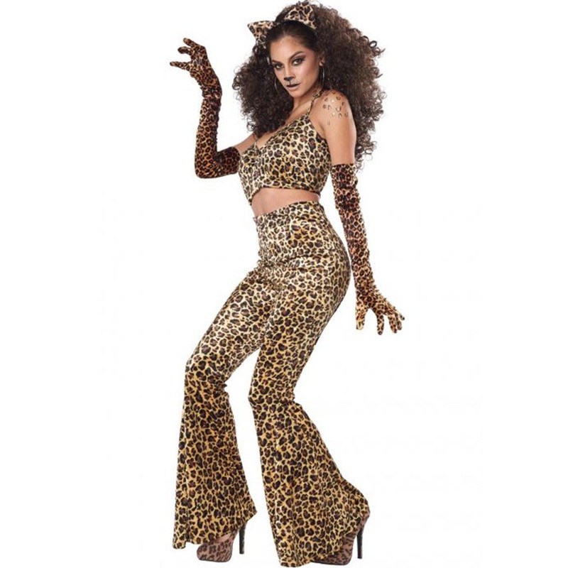 Pop Leopard Pant Set Womens Costume