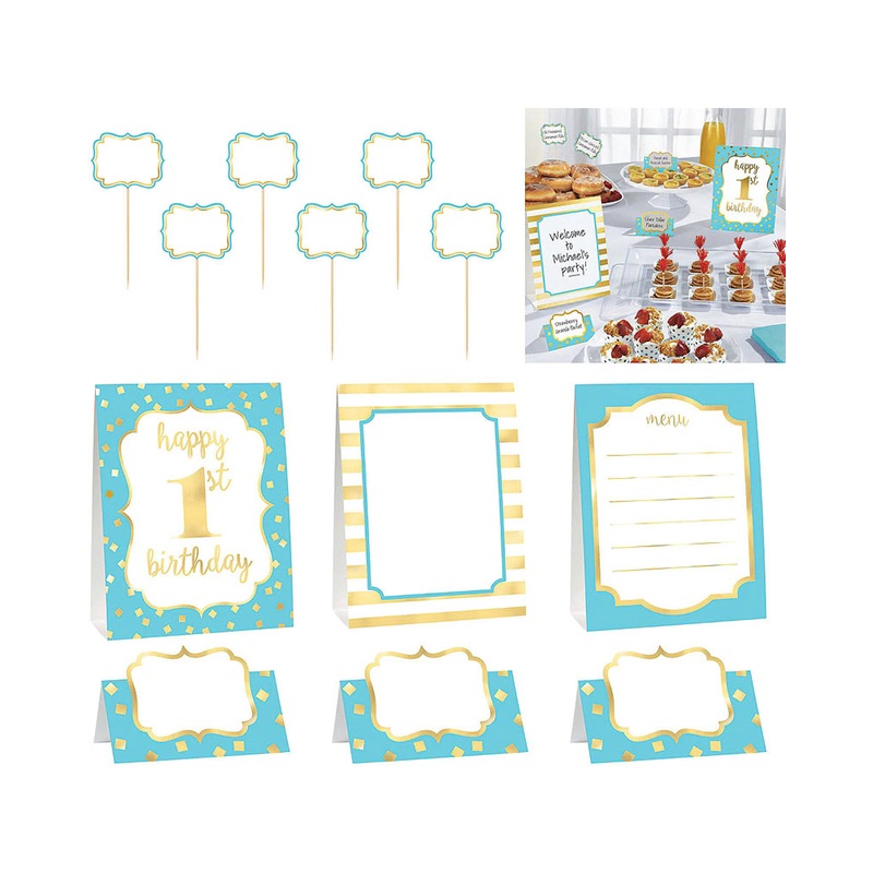 1st Birthday Boy Buffet Decoration Kit Pack of 12