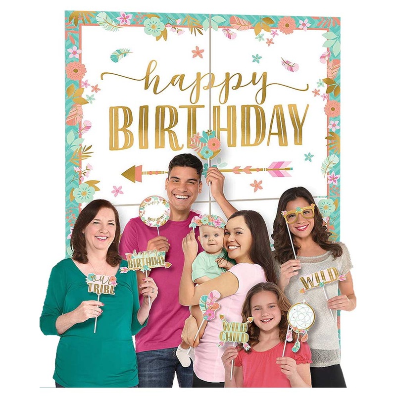 Boho Birthday Girl Scene Setter with Props Pack of 16
