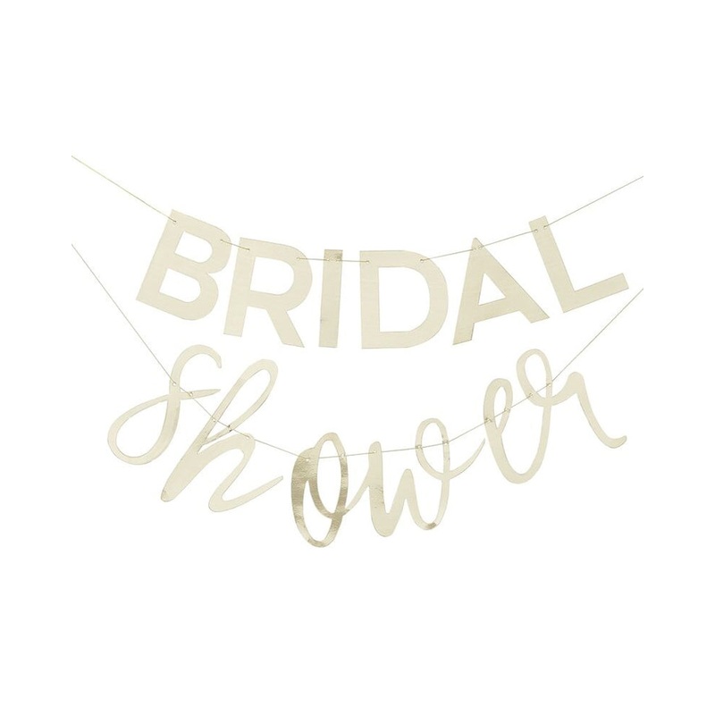 Botanical Hen Party Gold Bridal Shower Bunting