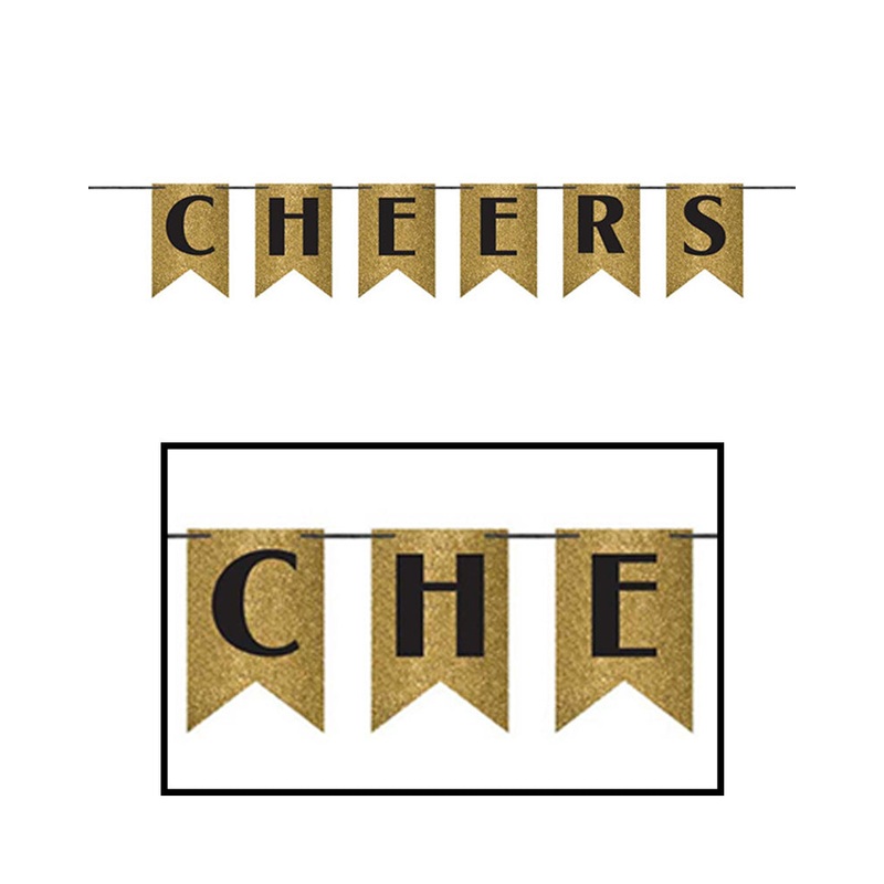 Cheers Glitter Pennant Banner 2m