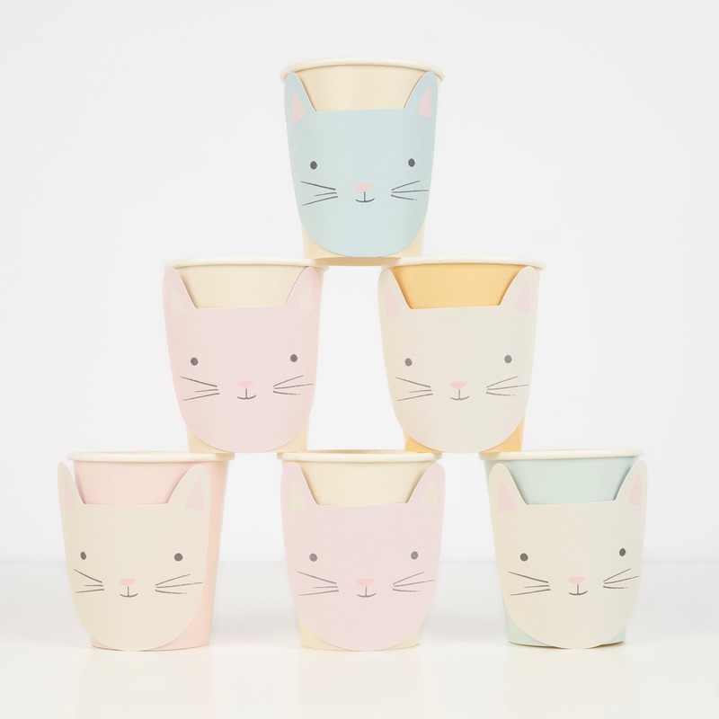Cute Kitten Cups (x 8)